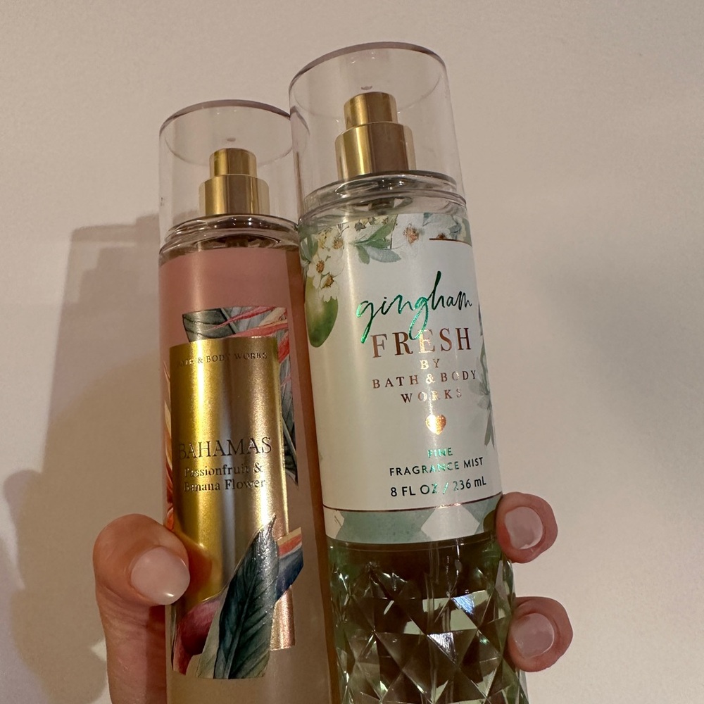 Bath & Body Works Bahamas Pink & Gingham‎ Fresh Green Mist Duo